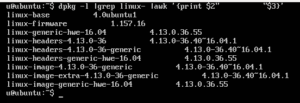 Image showing list of installed kernel packages